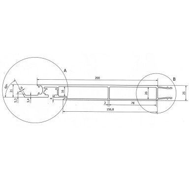 Underprofil forstærket 200mm 7.500mm anod 20my natur