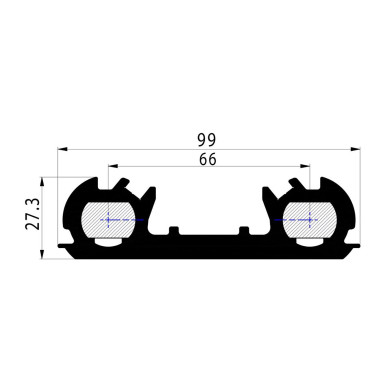 Hængsel led alu elokseret 95mm dobbel