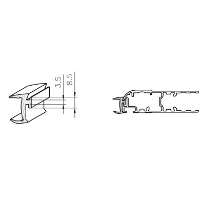 Gummilist mellom sidedører L = 12 m - P1080 - 2 219 530