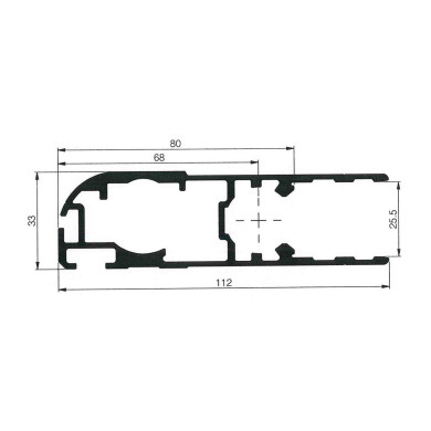 Dørprofil rå, f/gummi 5340mm, indv 25,5mm (hængsel)