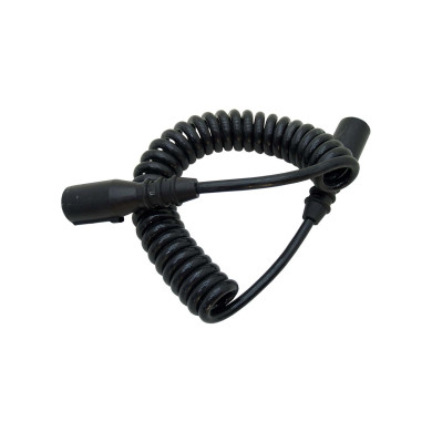 El kabel spiral 7 polet 24V med hun stik - Max arbejdslængde 3,5 meter