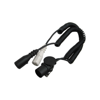 El kabel spiral 15 polet/2x7 24V med stik - Max arbejdslængde 4 meter - 15 polet 24 N/24 S - ISO 12098 typ A-Adapter