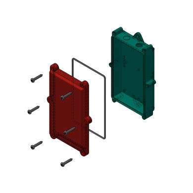 Plastboks GS2011 - Med hul for PG7 nipple og rustfrie skruer