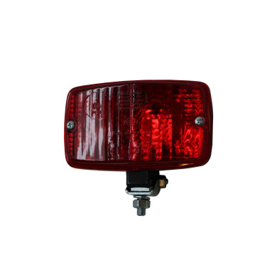 Tågebaglygte 124x74mm - Rødt glas - Sort hus i kundstof