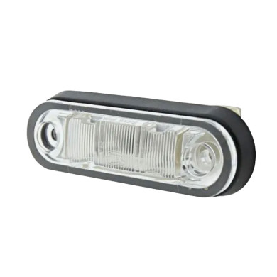 Markeringslygte Orange - LED klart glas  - 2450mm kabel - Lodret og vandret påbygning