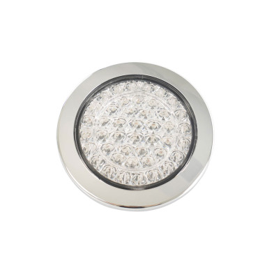 Rücklicht LED 24 V Ø 95 mm klare Linse - W 727 W/24 V - Mit Chromring - 500 mm Kabel - IP67
