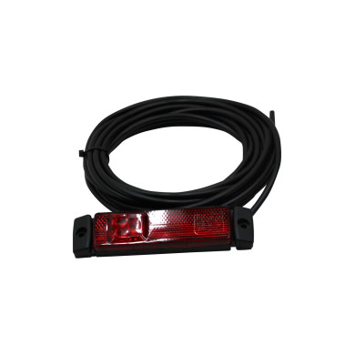 Mark.lampe rød 12/24V LED m/5000mm