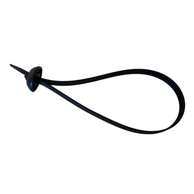 Strips 375x7,6mm sort m/montagefod