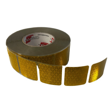 Refleksbånd gul 50mm x 50m pr. rulle - ECE104 - til presenning