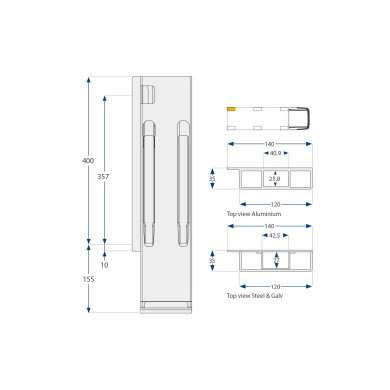 Hinterrunge links K20 400mm Mikroverzinkt