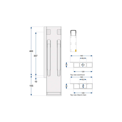 Hinterrunge links K20 400mm Mikroverzinkt