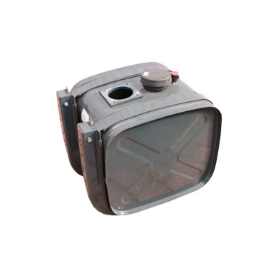 Hydrauliktank 120L - 750x400x450mm - 2xophæng, 2xtankbånd samt gummi for do - Tankdæksel og målepind - Primet, grå RAL7021