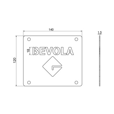 Adapterplade m. Bevola logo