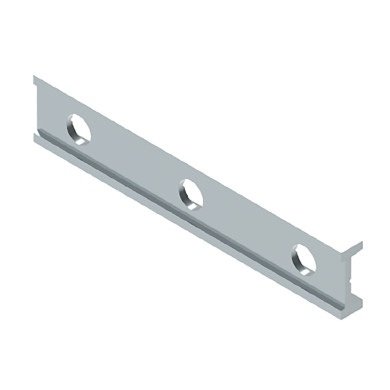 Aluminium-Halterung für Seitengitter, mit 3 x 8mm Bohrungen, 100x19x7mm.