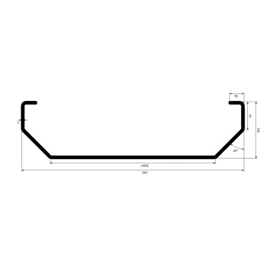 Netzkasten 2500x550mm m. Kantenprofil Eloxiert