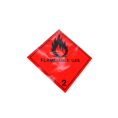 Brandfarlig gas 25x25 Kl.2 - F0210  - ændret til kl. 2 (ifø. ny ADR lov)