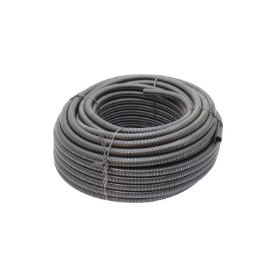 Polyflex Rillerør 16mm, sort, uden slids - Temp. -40° til +120°, UV-bestandig - Ø21,2mm udv. Ø16,5 indv - 50mtr/rl.