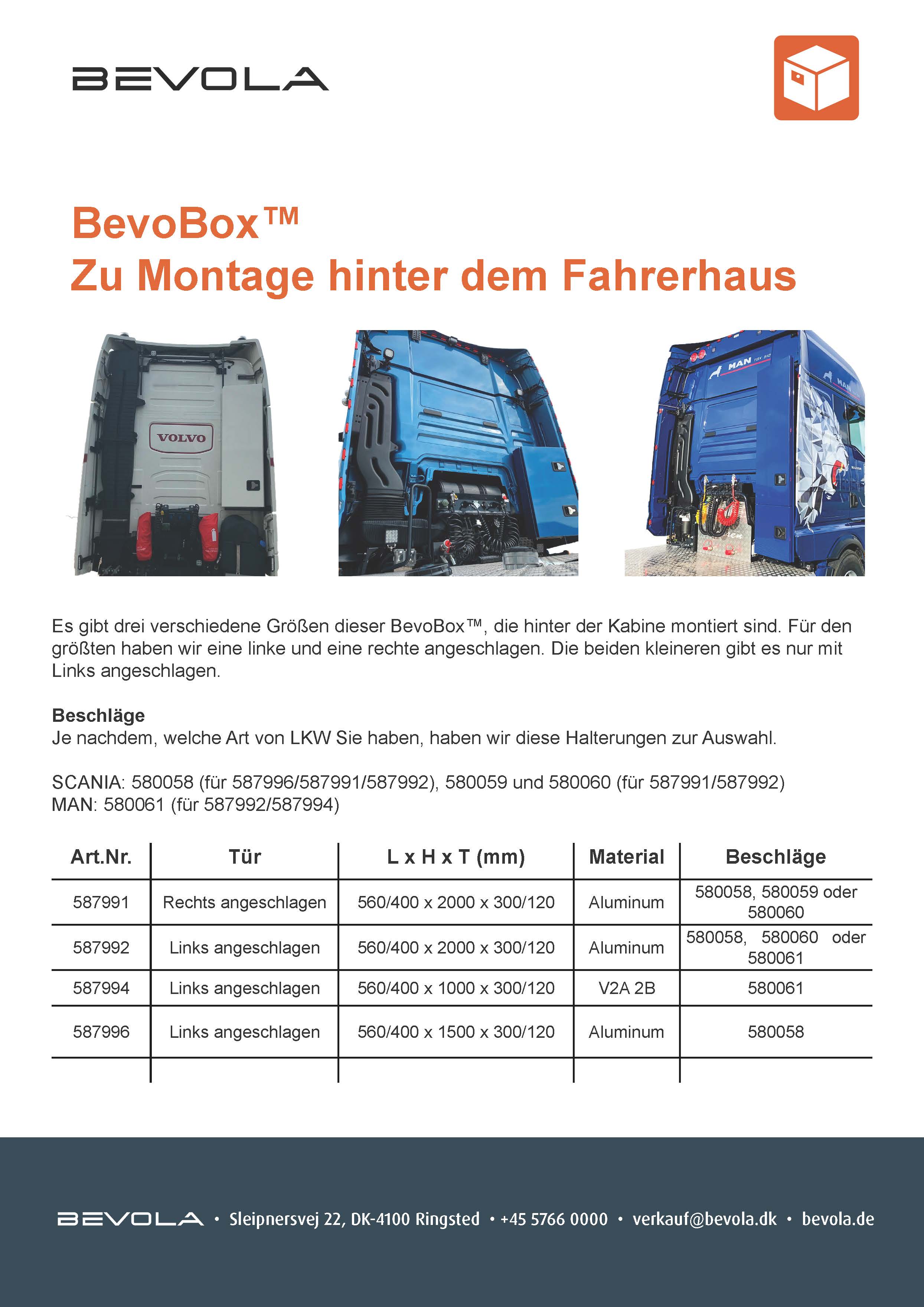 BevoBox&trade; hinter Fahrerhaus