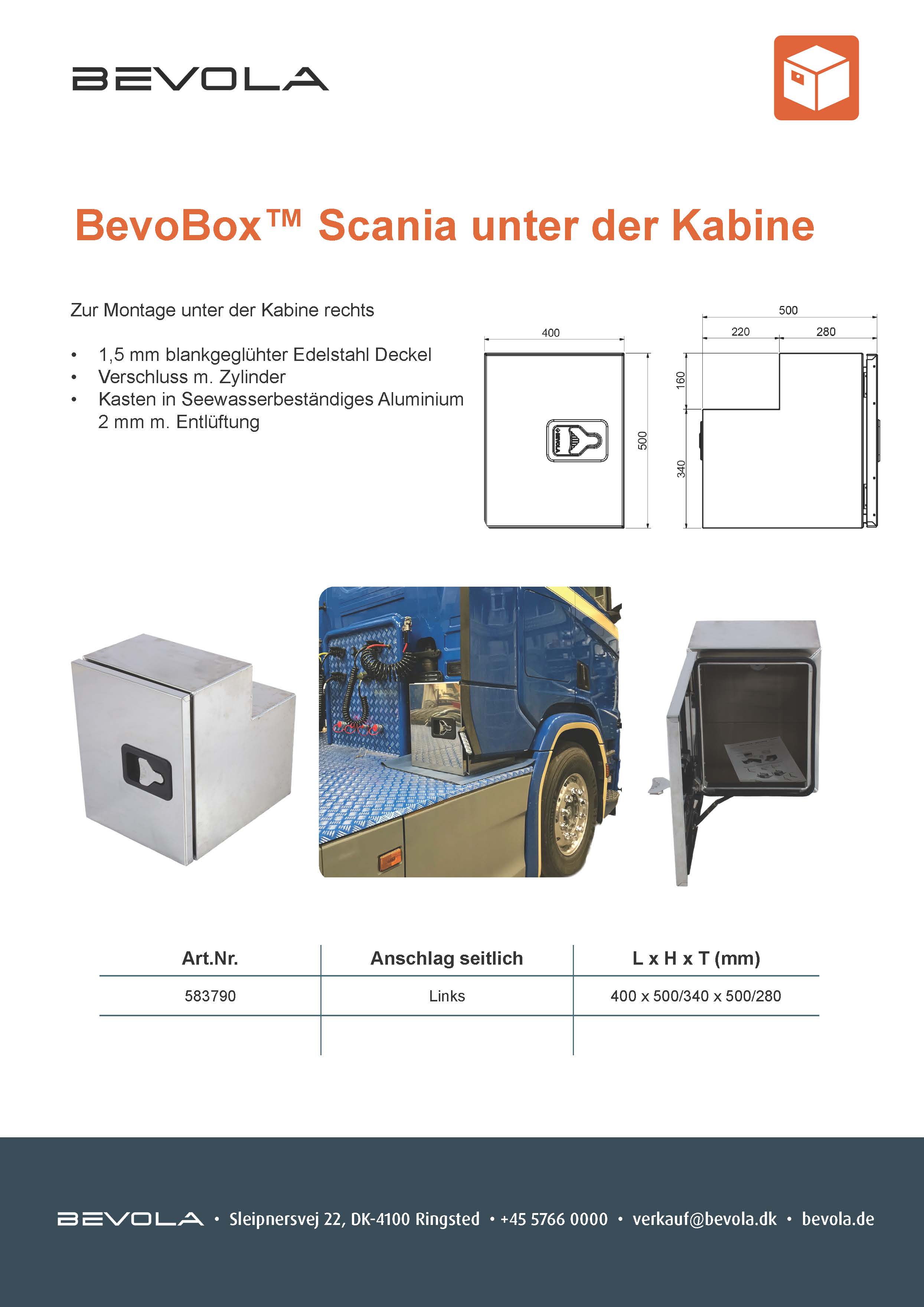 BevoBox&trade; unter der Kabine