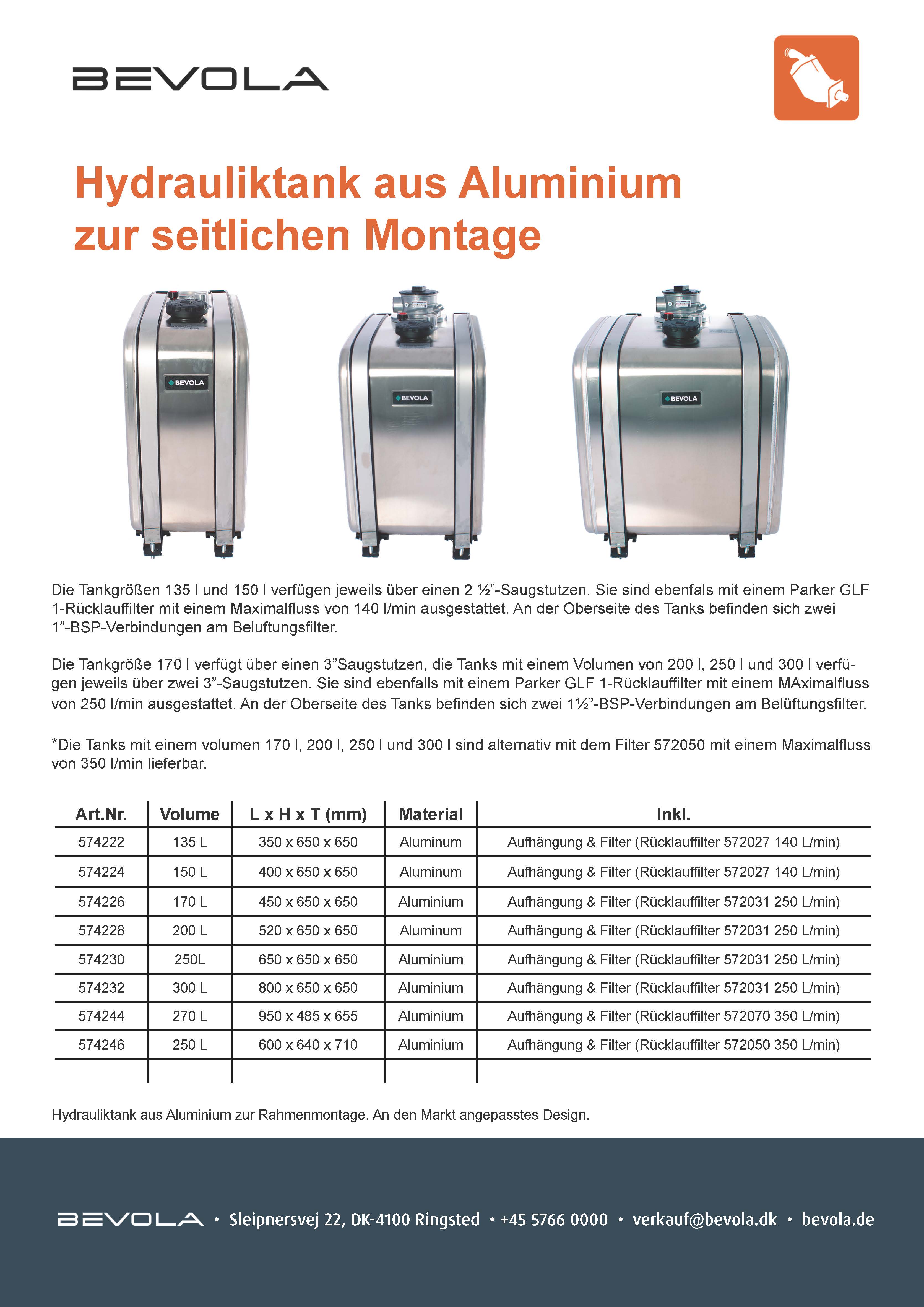 Hydrauliktank aus Aluminium